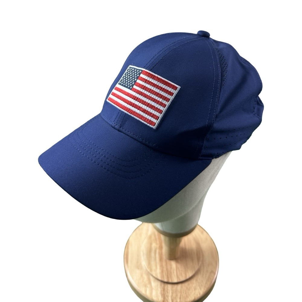 Nike American Flag Patch Blue Performance Legacy91 Dri-FIT Strapback Hat Men